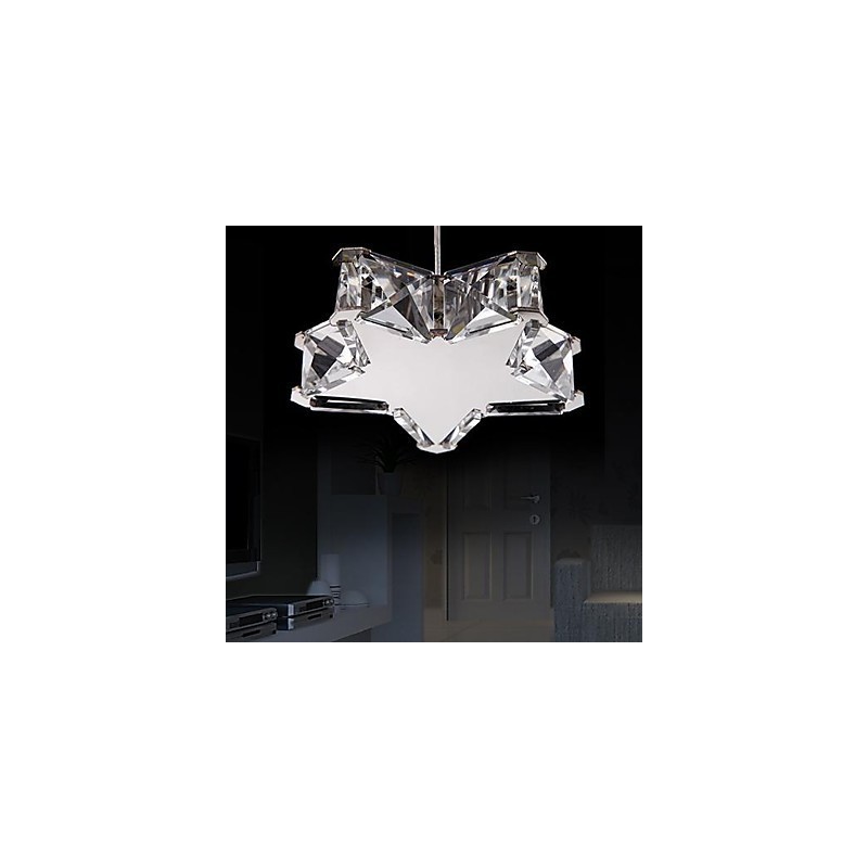 Lampadario moderno a sospensione 1 luce in cristallo cromato LED integrato