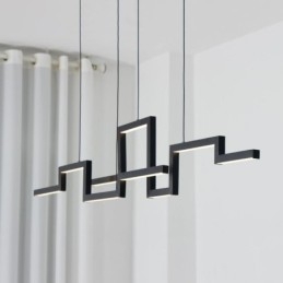 Lampadario a sospensione LED nero in acrilico 30W 24×121 cm