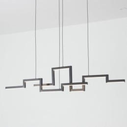 Lampadario a sospensione LED nero in acrilico 30W 24×121 cm