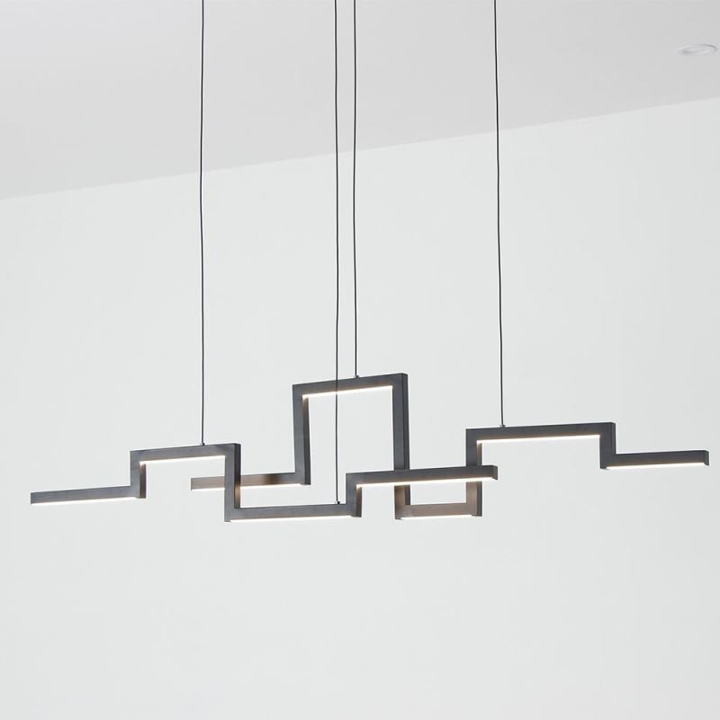 Lampadario a sospensione LED nero in acrilico 30W 24×121 cm
