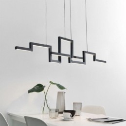 Lampadario a sospensione LED nero in acrilico 30W 24×121 cm