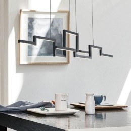 Lampadario a sospensione LED nero in acrilico 30W 24×121 cm