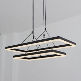 Lampadario LED moderno con cornice nera in acrilico