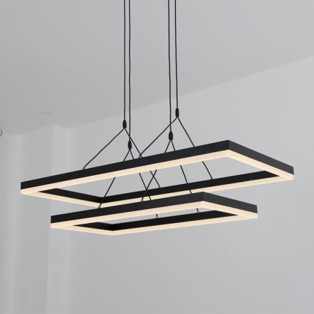 Lampadario LED moderno con cornice nera in acrilico