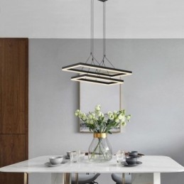 Lampadario LED moderno con cornice nera in acrilico