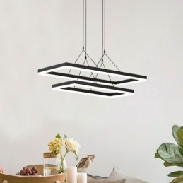 Lampadario LED moderno con cornice nera in acrilico