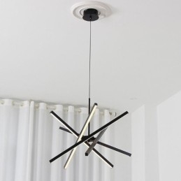 Lampada a sospensione LED moderna dimmerabile nera da soffitto