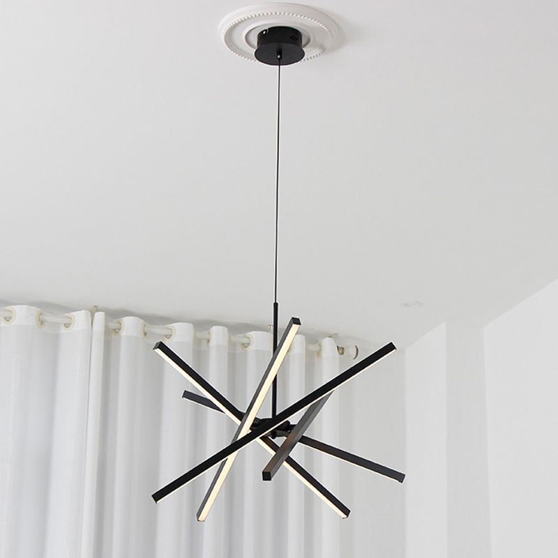 Lampada a sospensione LED moderna dimmerabile nera da soffitto