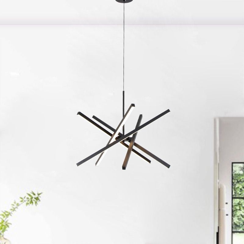 Lampada a sospensione LED moderna dimmerabile nera da soffitto