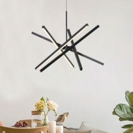 Lampada a sospensione LED moderna dimmerabile nera da soffitto