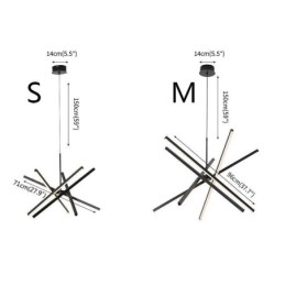 Lampada a sospensione LED moderna dimmerabile nera da soffitto
