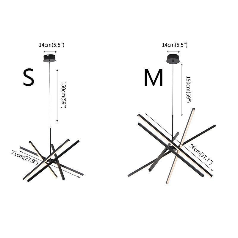 Lampada a sospensione LED moderna dimmerabile nera da soffitto