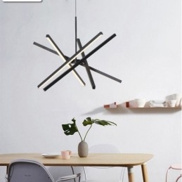 Lampada a sospensione LED moderna dimmerabile nera da soffitto