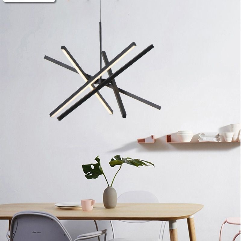Lampada a sospensione LED moderna dimmerabile nera da soffitto
