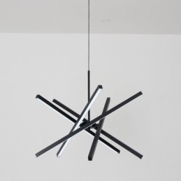 Lampada a sospensione LED moderna dimmerabile nera da soffitto