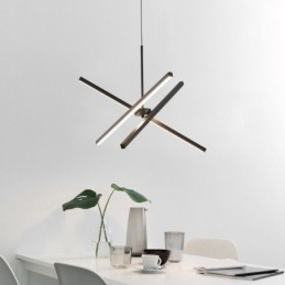 Lampada a sospensione LED moderna dimmerabile a striscia nera