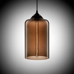 Lampada a sospensione bottiglia 1 luce in ferro verniciato e vetro