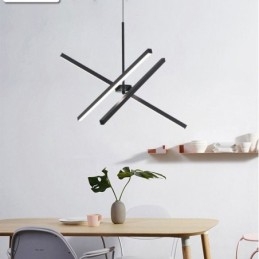 Lampada a sospensione LED moderna dimmerabile a striscia nera