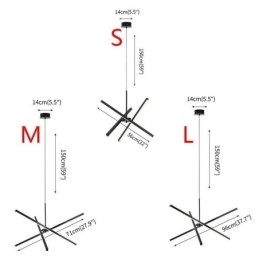 Lampada a sospensione LED moderna dimmerabile a striscia nera