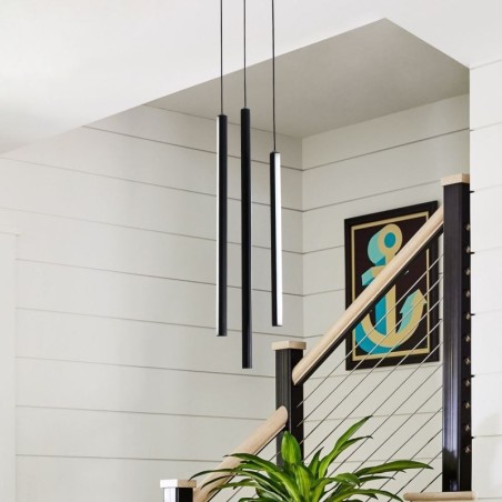 Lampadario a sospensione LED moderno a striscia lunga per duplex