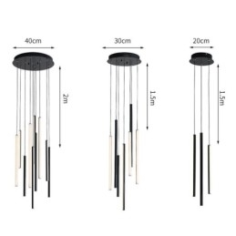 Lampadario a sospensione LED moderno a striscia lunga per duplex