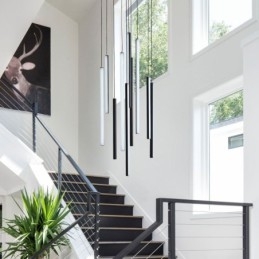 Lampadario a sospensione LED moderno a striscia lunga per duplex