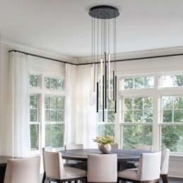 Lampadario a sospensione LED moderno a striscia lunga per duplex