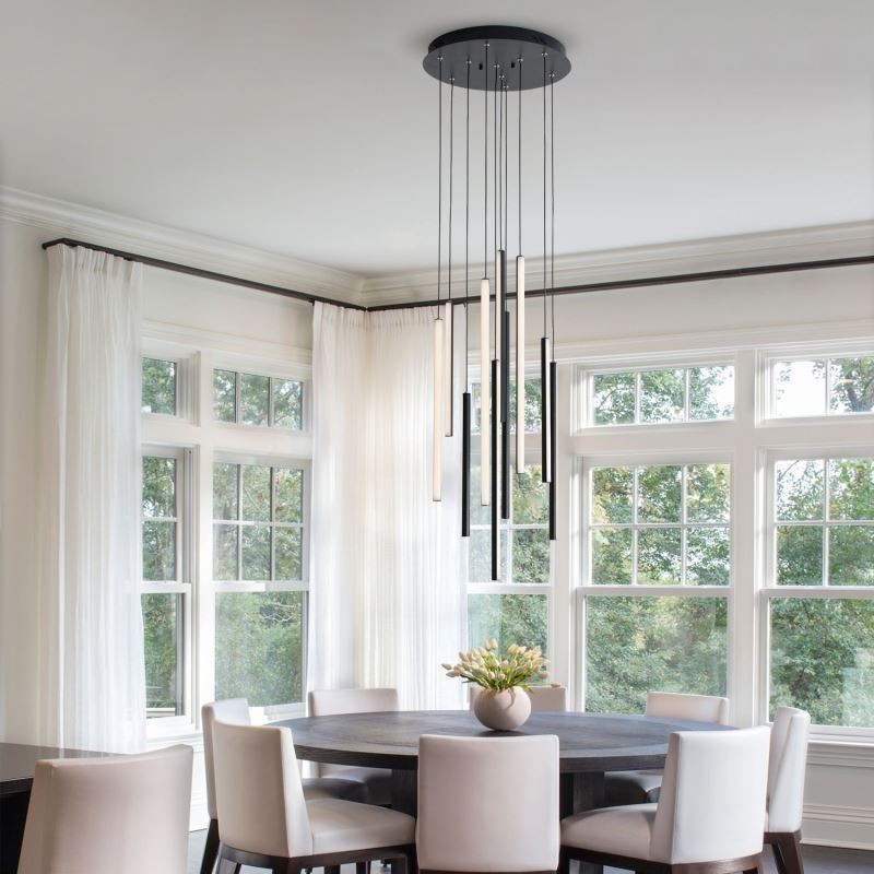 Lampadario a sospensione LED moderno a striscia lunga per duplex