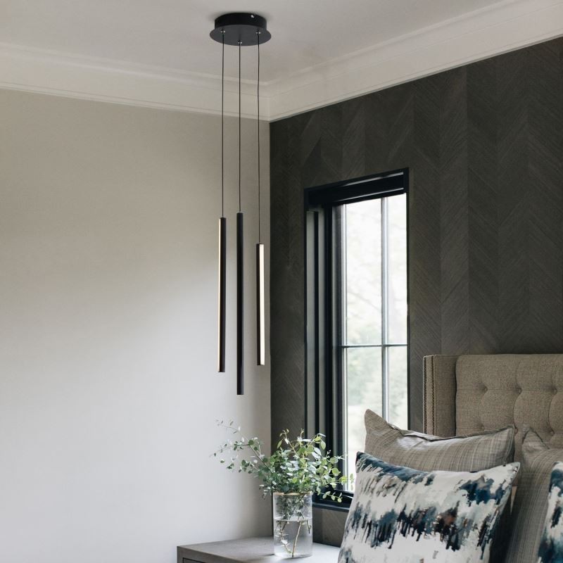 Lampadario a sospensione LED moderno a striscia lunga per duplex