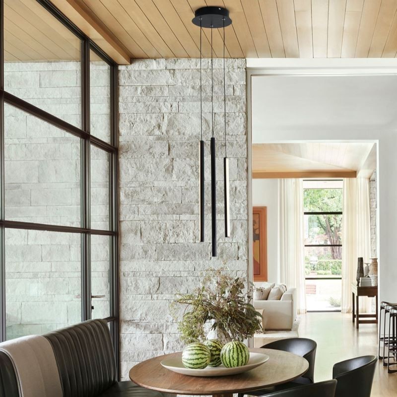 Lampadario a sospensione LED moderno a striscia lunga per duplex