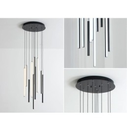 Lampadario a sospensione LED moderno a striscia lunga per duplex