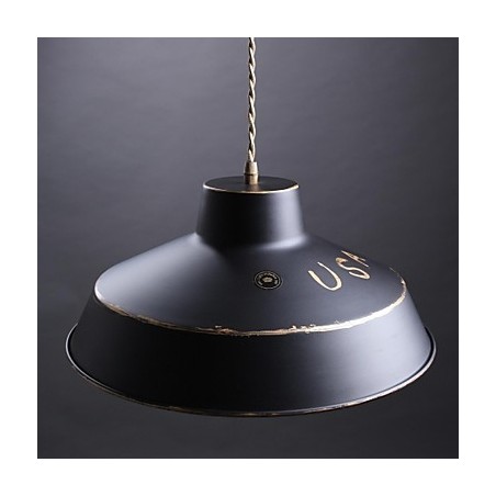 Lampadario a sospensione in metallo dipinto a ciotola nero e bronzo, 1 luce