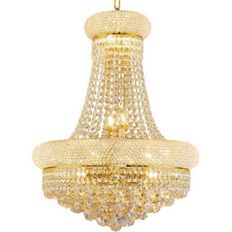Lampadario a corona in cristallo, 14 luci, 60 x 60 x 80 cm