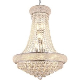 Lampadario a corona in cristallo, 14 luci, 60 x 60 x 80 cm
