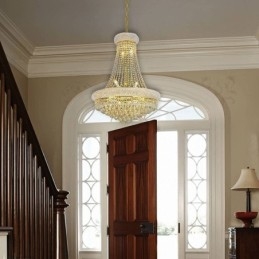 Lampadario a corona in cristallo, 14 luci, 60 x 60 x 80 cm