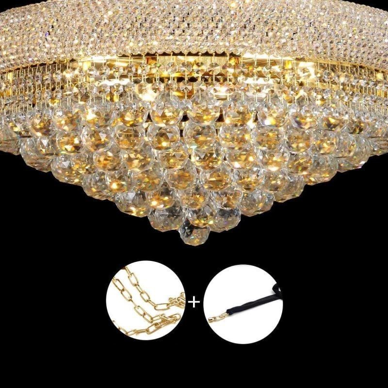Lampadario a corona in cristallo, 14 luci, 60 x 60 x 80 cm