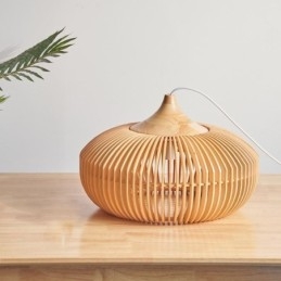 Lampadario a sospensione a forma di zucca in legno