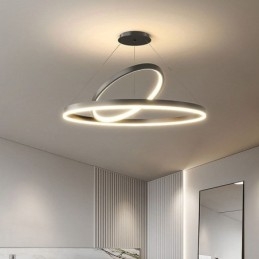 Lampada a sospensione moderna ad anelli circolari in acrilico