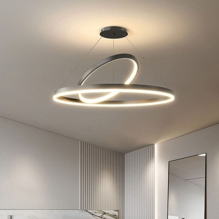 Lampada a sospensione moderna ad anelli circolari in acrilico