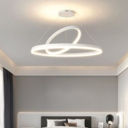 Lampada a sospensione moderna ad anelli circolari in acrilico