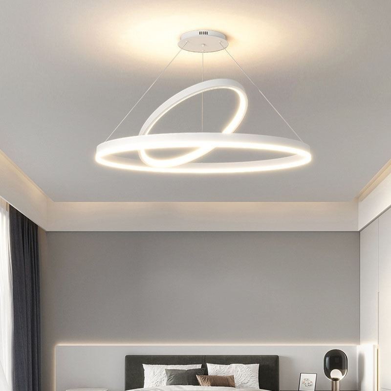 Lampada a sospensione moderna ad anelli circolari in acrilico
