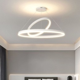 Lampada a sospensione moderna ad anelli circolari in acrilico