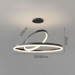 Lampada a sospensione moderna ad anelli circolari in acrilico