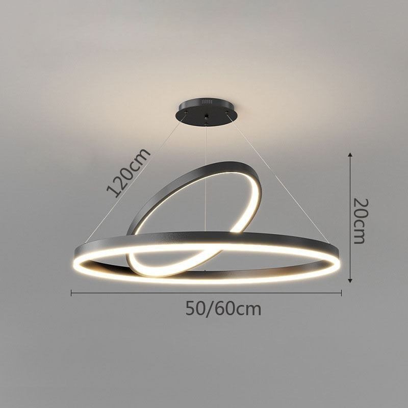 Lampada a sospensione moderna ad anelli circolari in acrilico