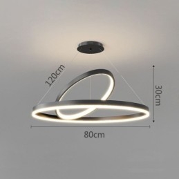 Lampada a sospensione moderna ad anelli circolari in acrilico