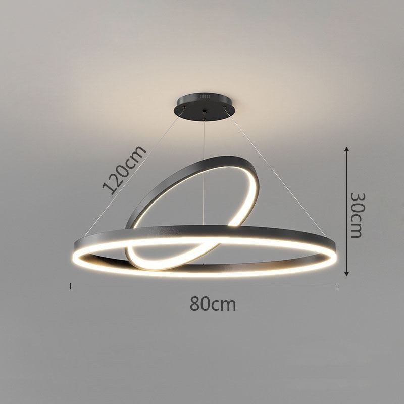 Lampada a sospensione moderna ad anelli circolari in acrilico