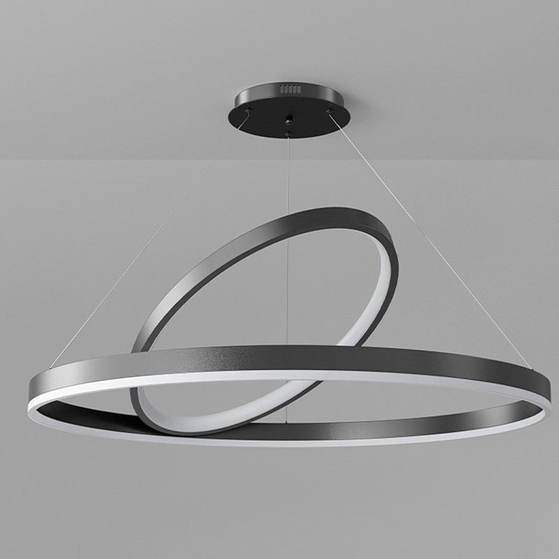 Lampada a sospensione moderna ad anelli circolari in acrilico