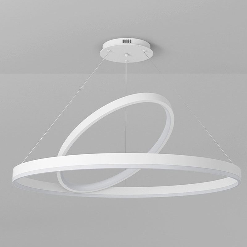Lampada a sospensione moderna ad anelli circolari in acrilico