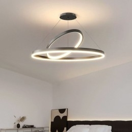 Lampada a sospensione moderna ad anelli circolari in acrilico