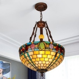 Lampada a sospensione in vetro colorato a 3 luci E26/E27